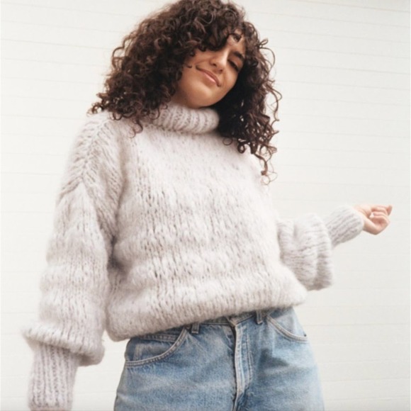 Frisson Knits Silver Gray Isabella Mohair Sweater - Picture 1 of 8